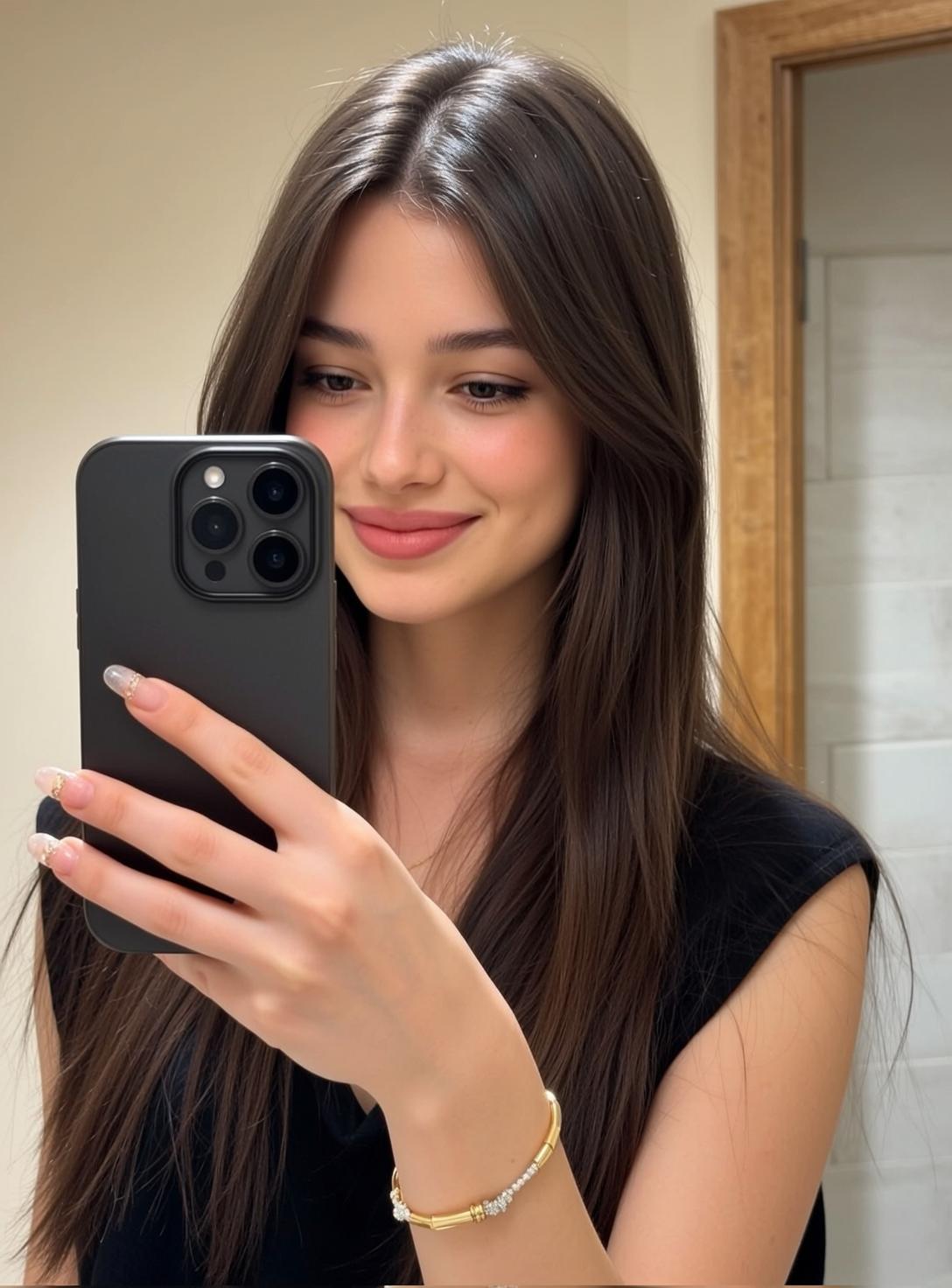 Mirror Selfie Black Tank