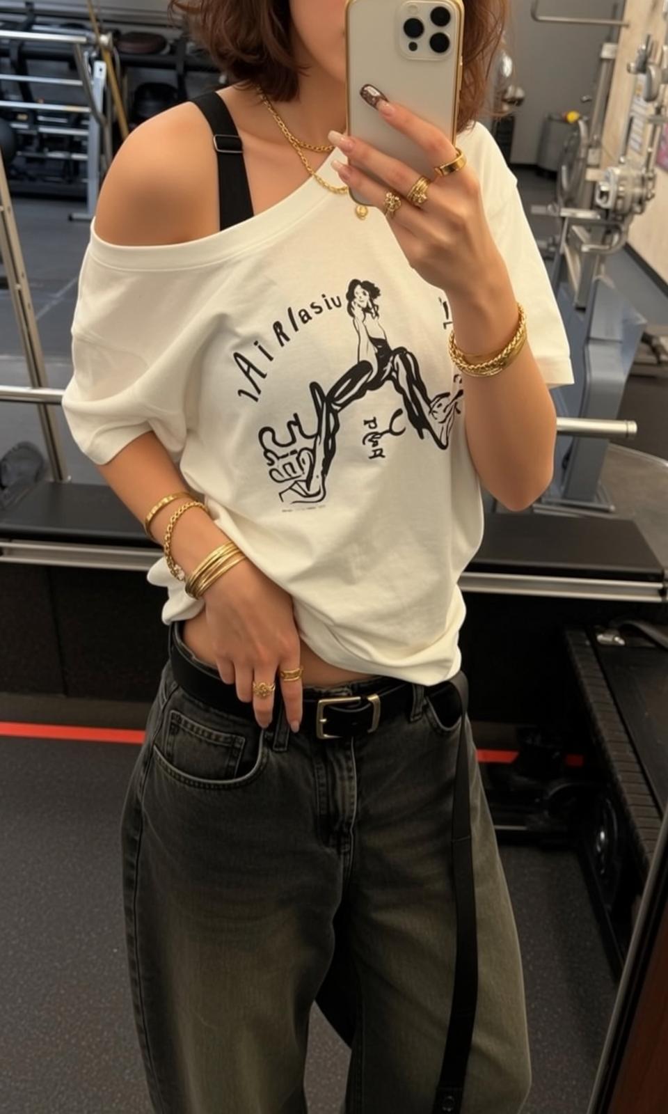 Casual Short Brown Fair Oversized White T-shirt