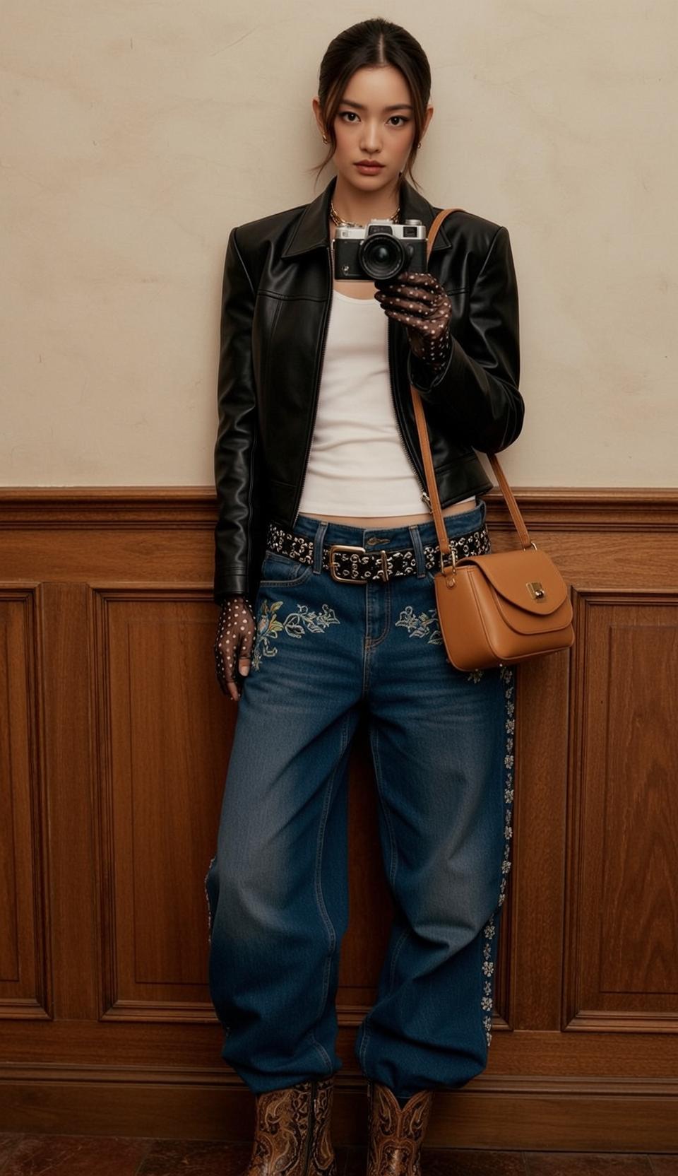 Denim Jacket Camera Indoor Scene