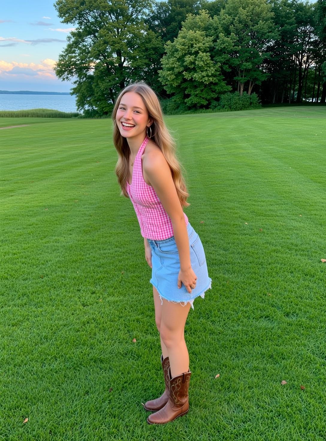 Gingham Halter by Lakeside Grass