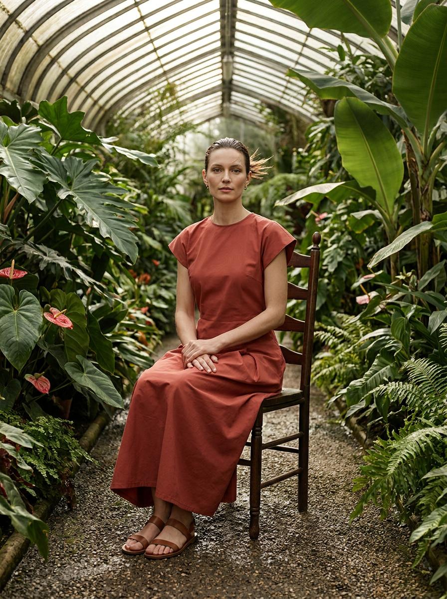 Tropical Greenhouse Corridor Botanical Fashion