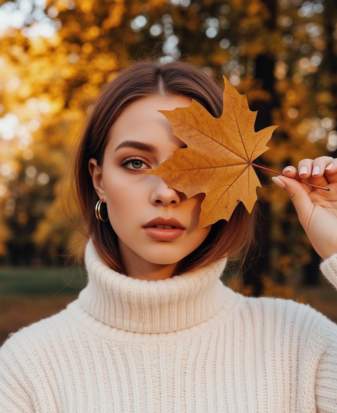 Autumn Leaf Park Portrait