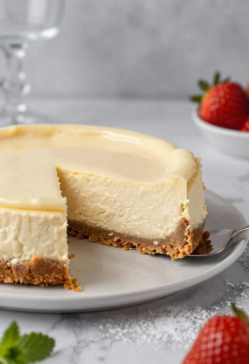 Food Photography Shot Creamy New York Cheesecake With Velvety Dessert