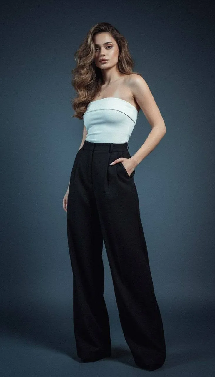Black Top Baggy Pants Portrait