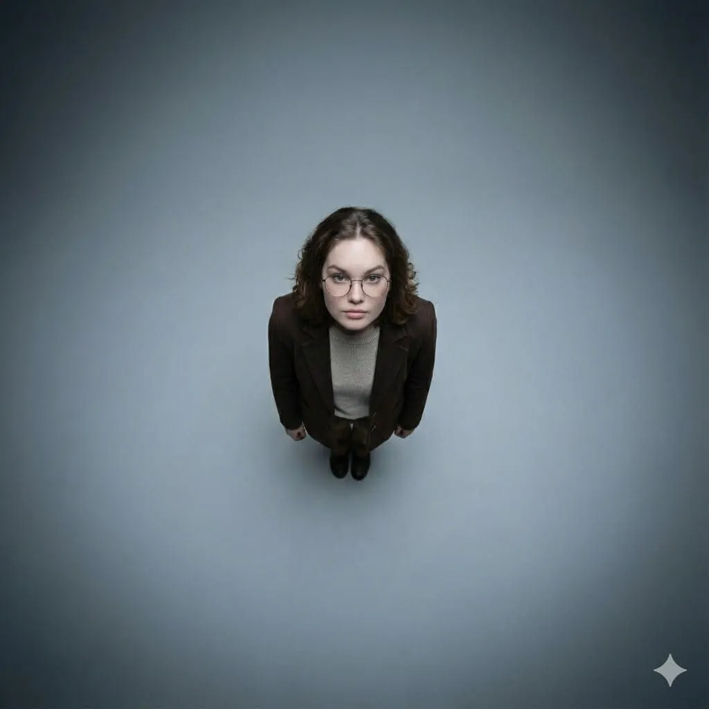 Overhead Glasses Studio Floor Pose
