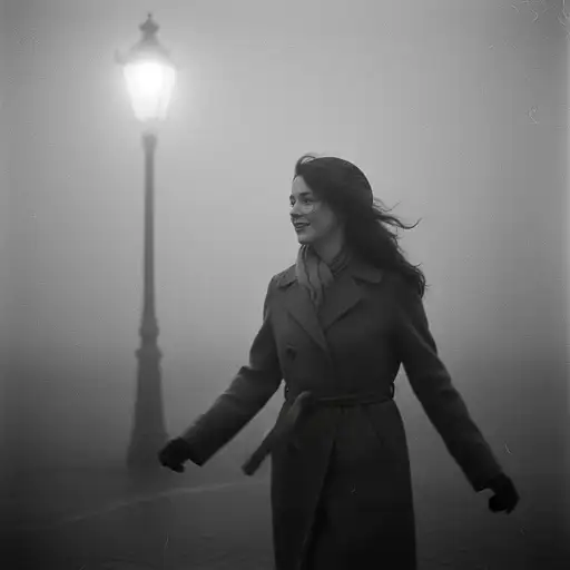 Photorealistic Black-and-white Portrait Beautiful Non-identifiable Woman Not Resemble Any Real