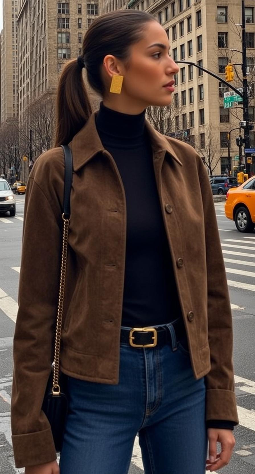 Autumn Young Dark Brown Pulled Back Ponytail