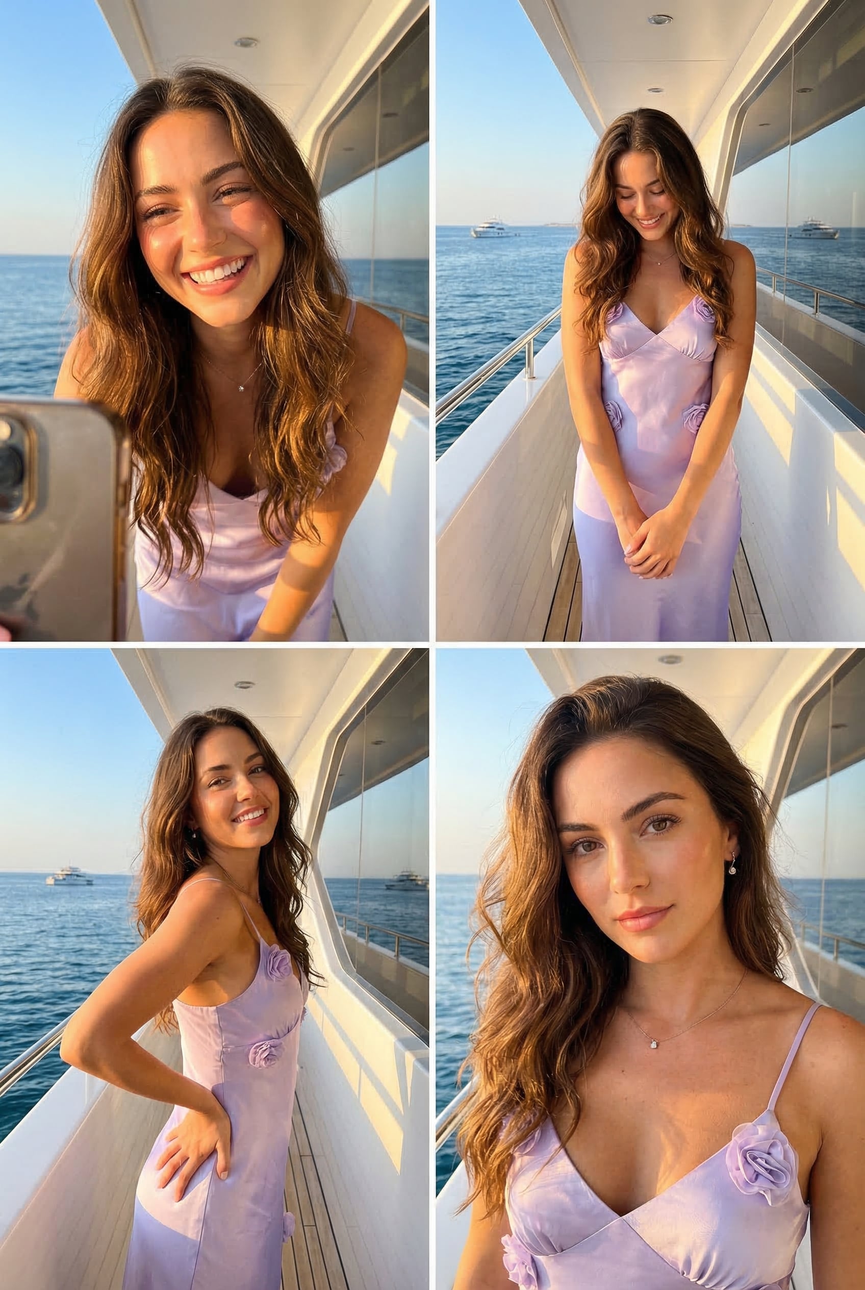 Yacht Sunset Purple Slip Dress Golden Hour