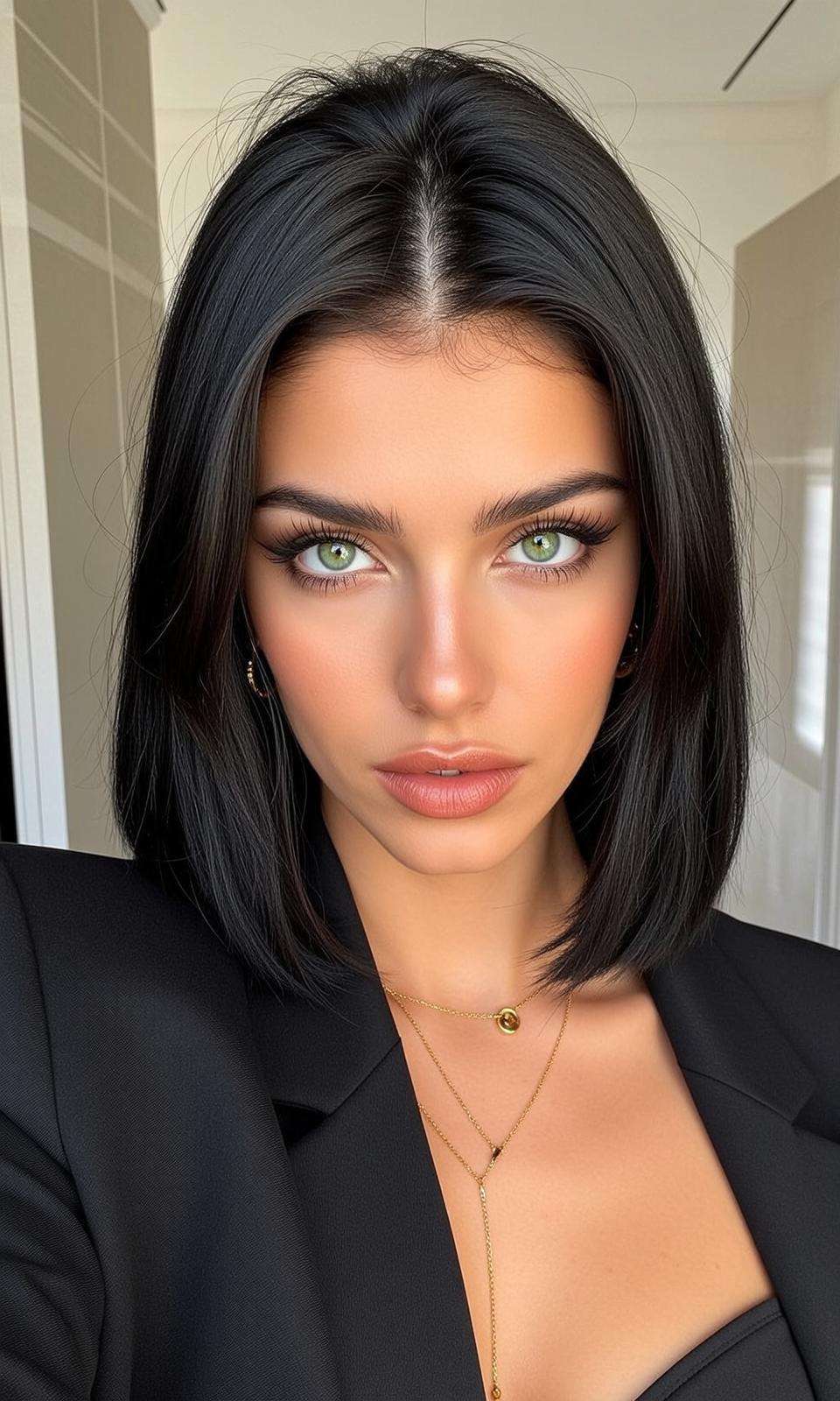 Black Blazer Green Eyes