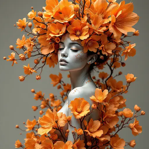 Floral Branch Figure Illustration