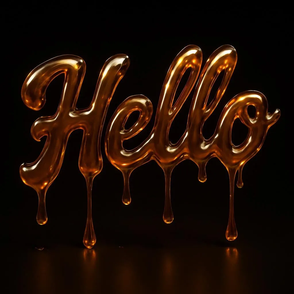 Molten Gold Remix Camera Liquid Drips Black Background
