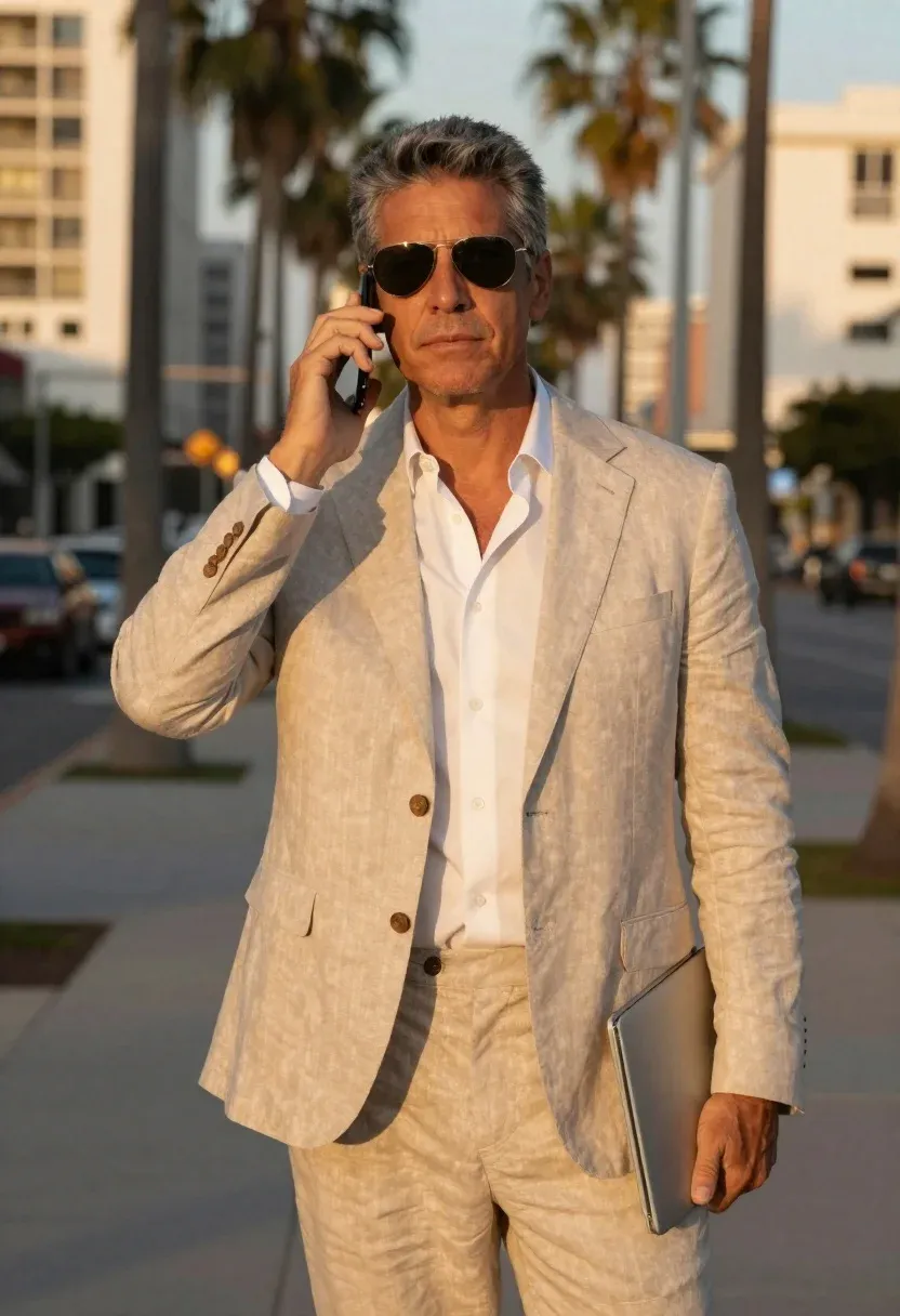 Candid Outdoor Portrait Middle-aged Man Professional Setting Subject Middle-aged Man