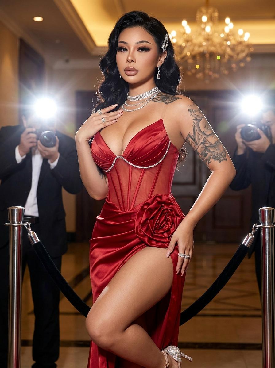 Red Carpet Fashion Editorial Luxury Hotel Gala