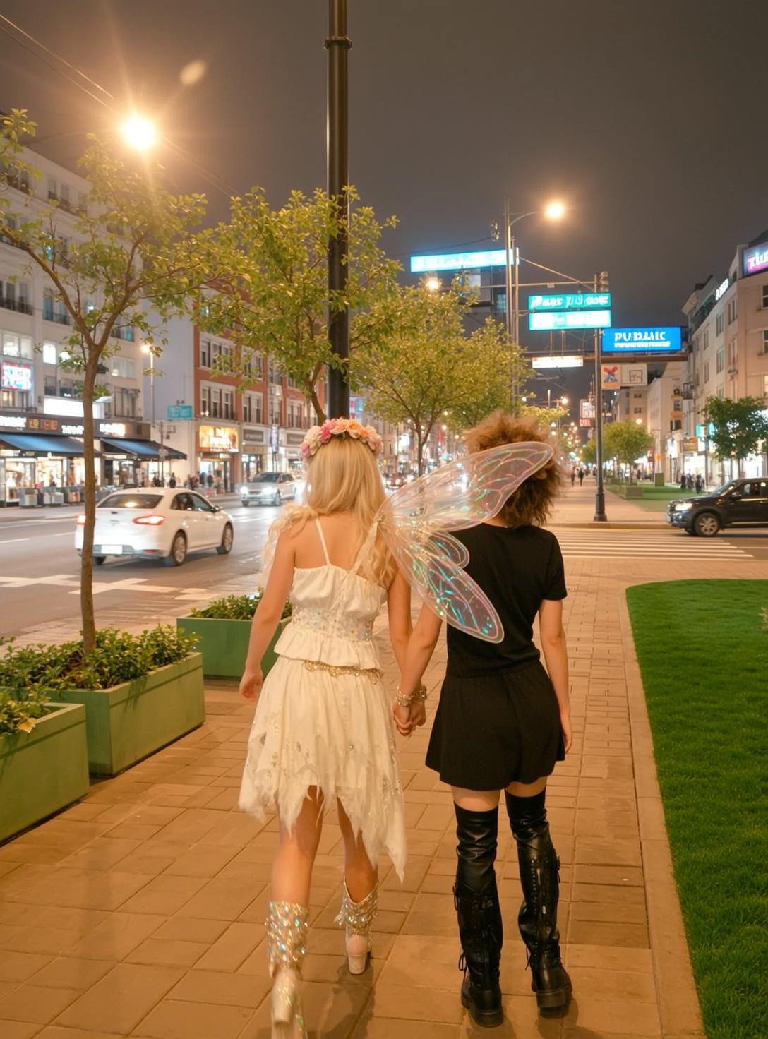 Fairycore Two Women Blonde Curly Brown Fair