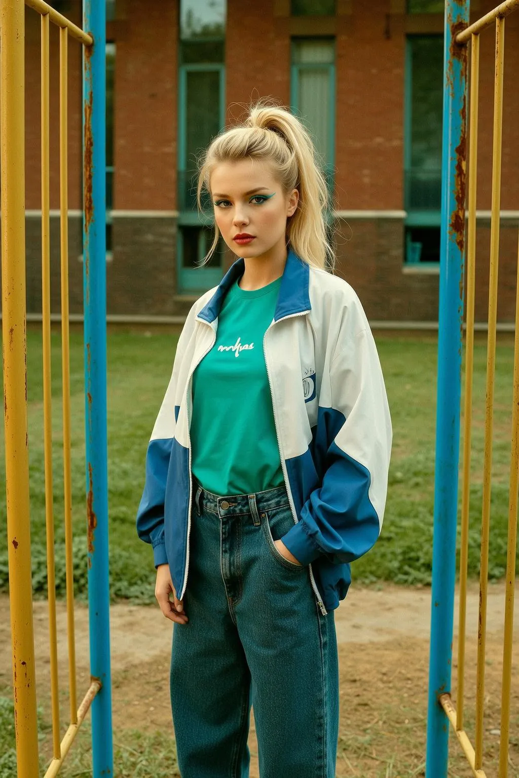 Makeup With Vibrant Teal T Shirt