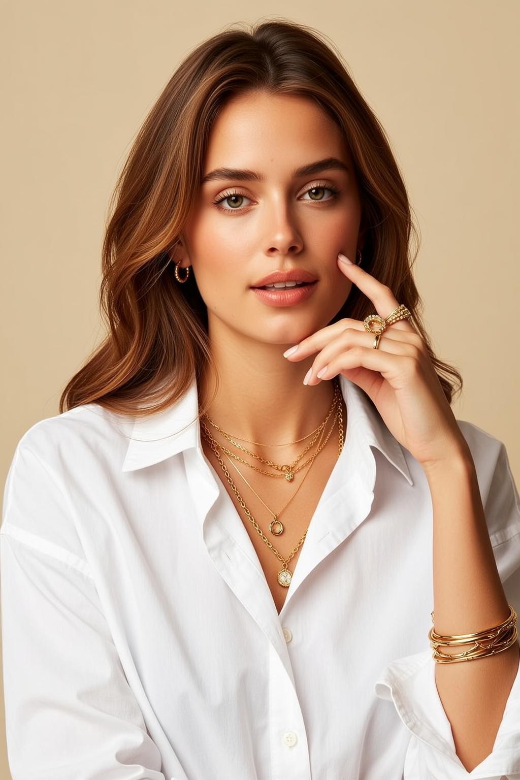 Luxury Young Long Wavy Brown Light Subtle