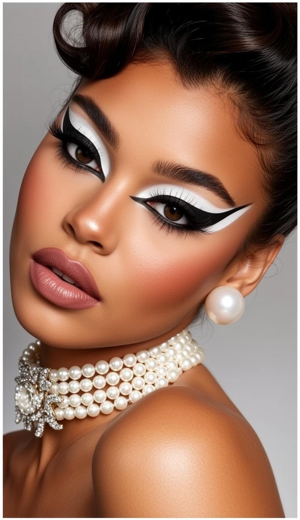 Makeup Posed Close-up Head-and-shoulders Her Head Tilted