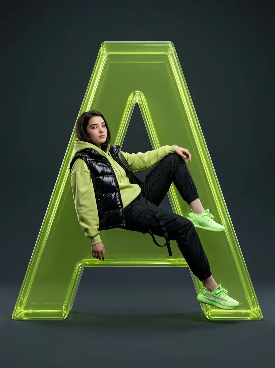 Lime Green Glass A Fashion Portrait Studio Lighting