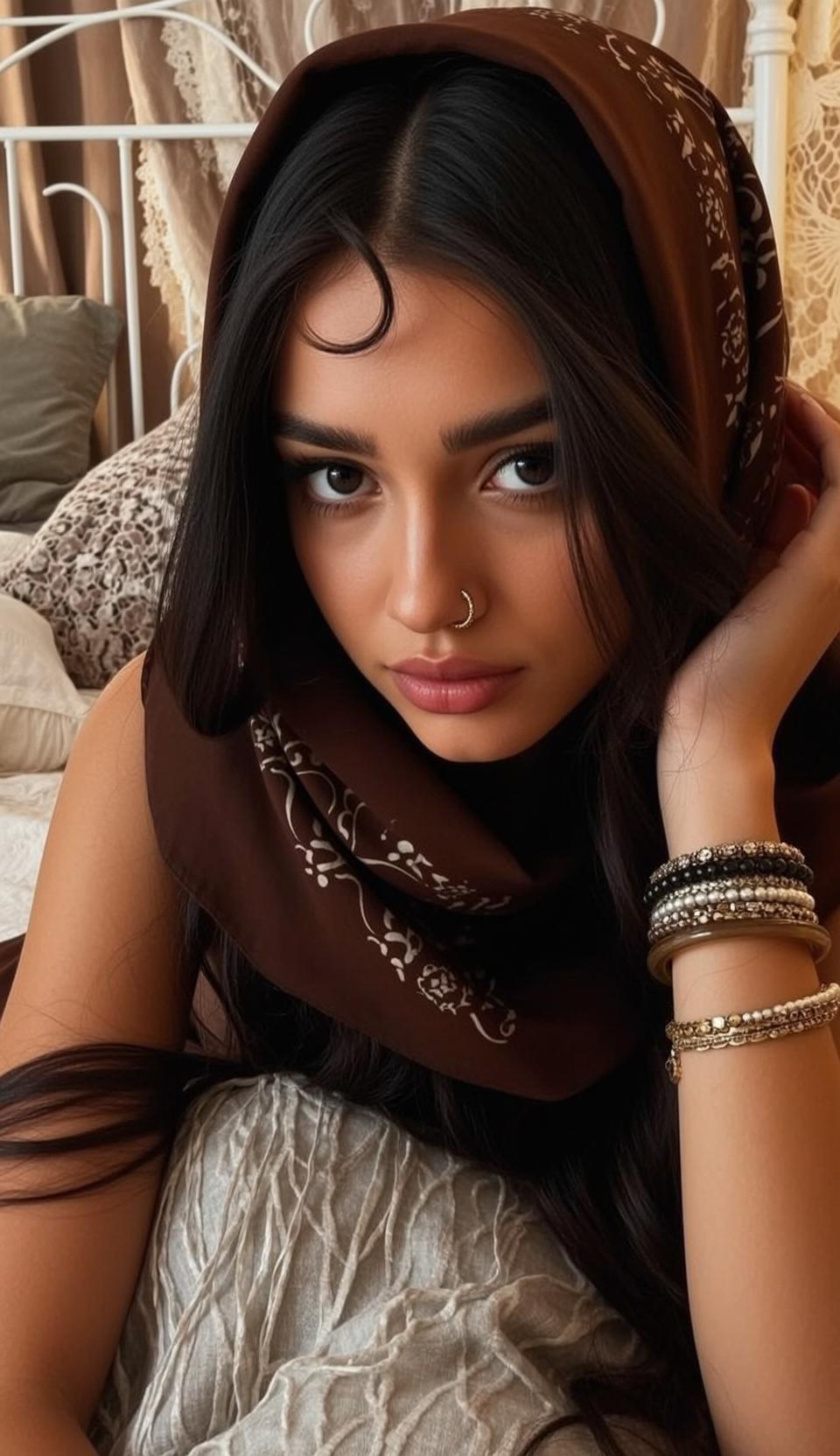 Y2k Young Long Dark Brown Wavy Tan