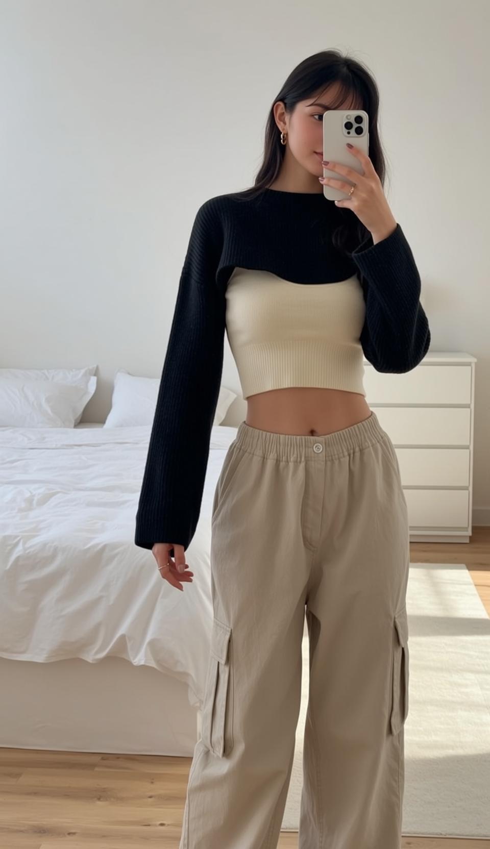 Cargo Pants Bedroom Mirror Selfie