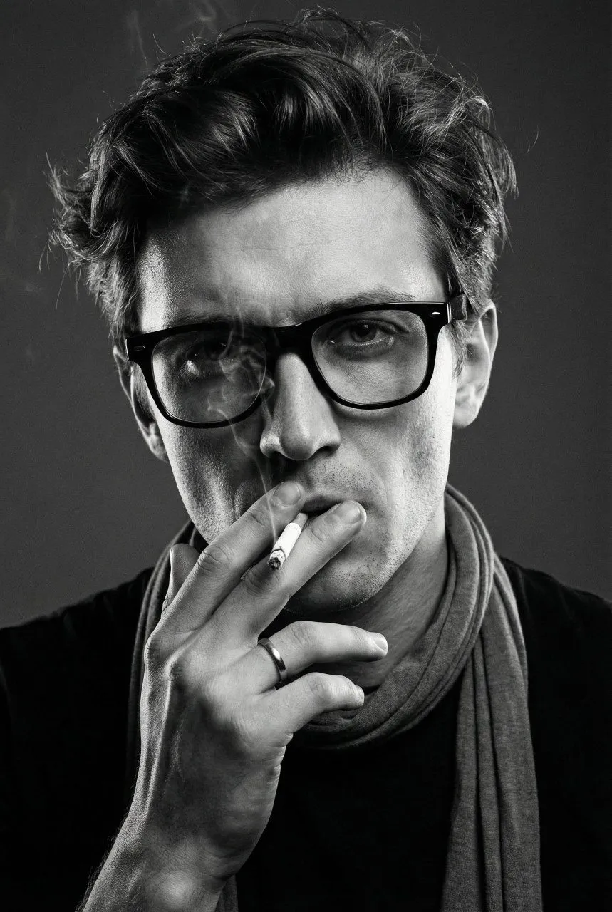 Glasses And Rings In Studio Portrait
