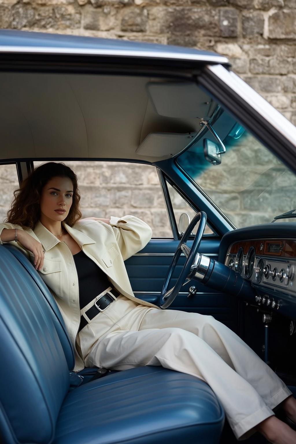 Vintage Car Fashion Portrait