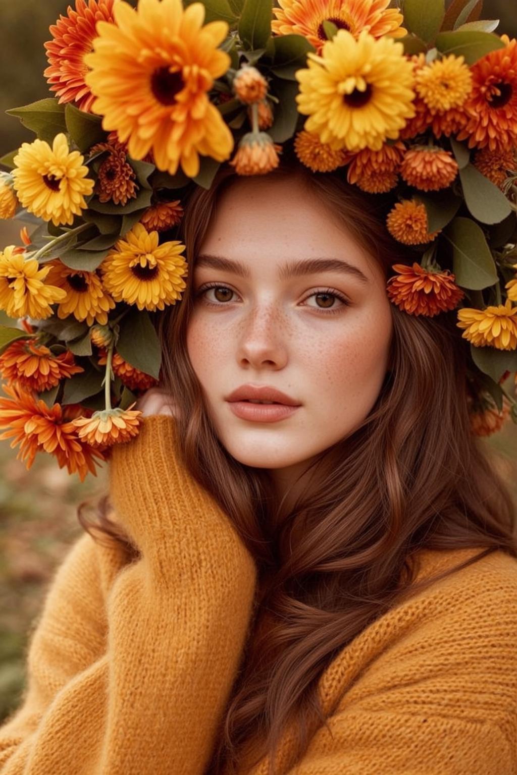 Autumn Young Wavy Brown Hair Fair Skin