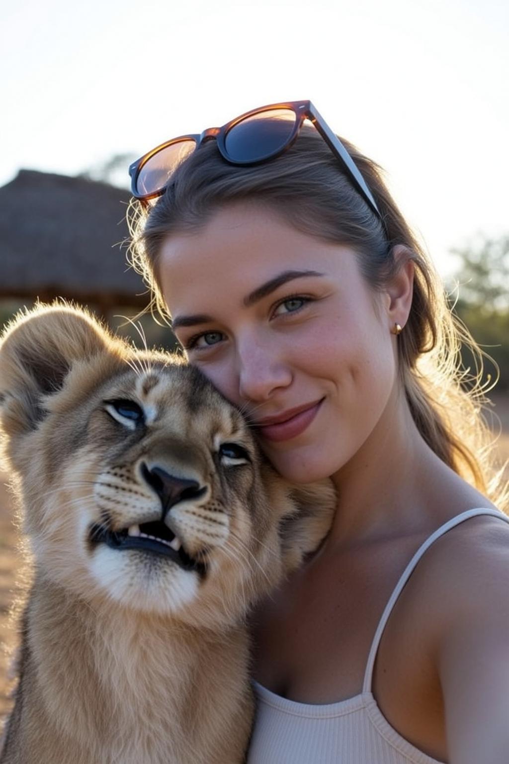 Explore Young Embracing Lion Cub Head Resting