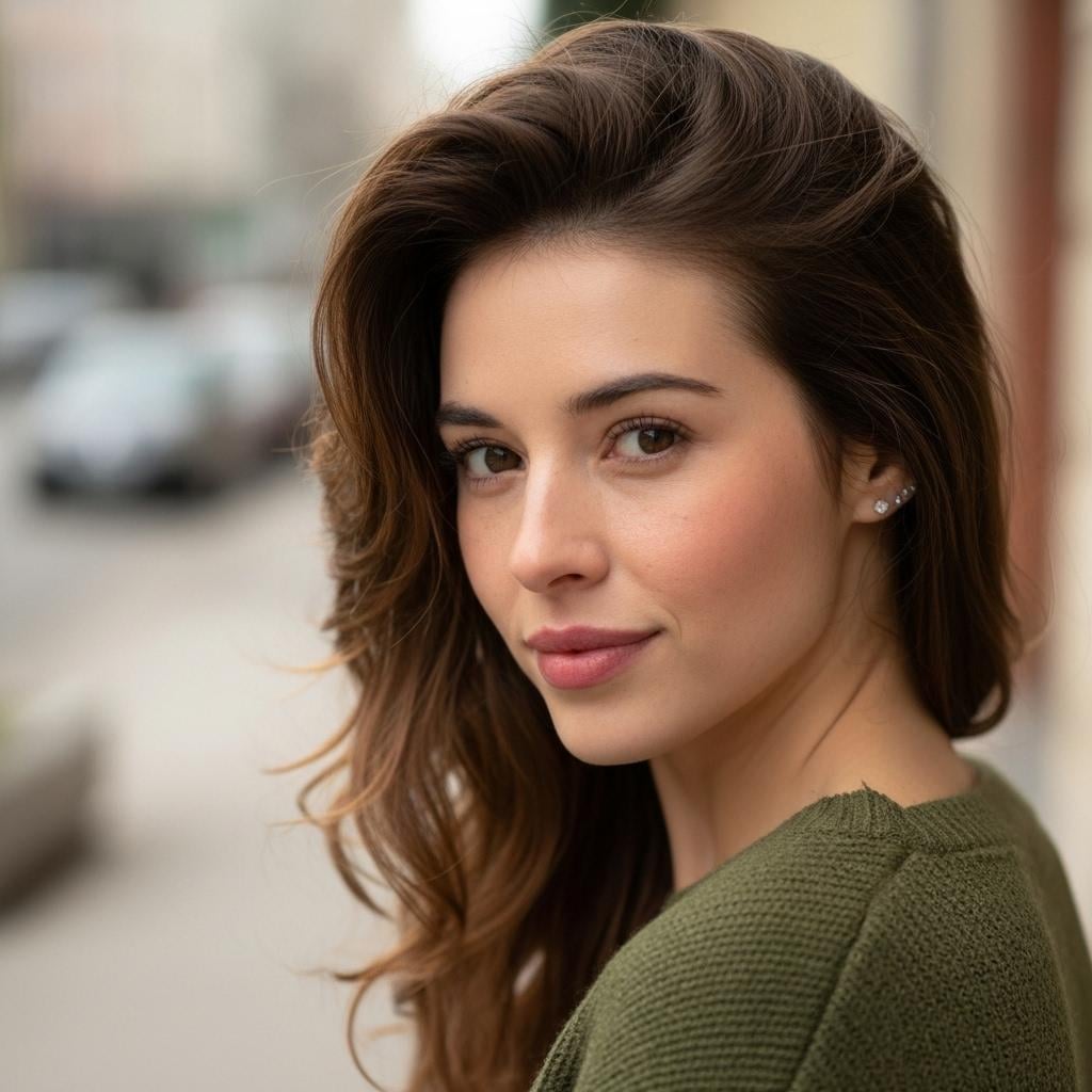 Olive Green Sweater Overcast Day