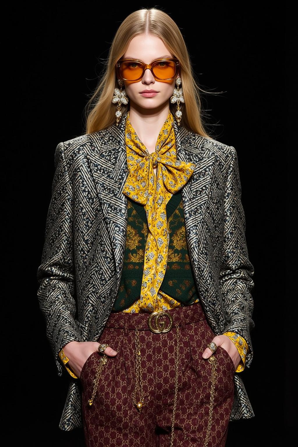 Patterned Suit Studio Portrait