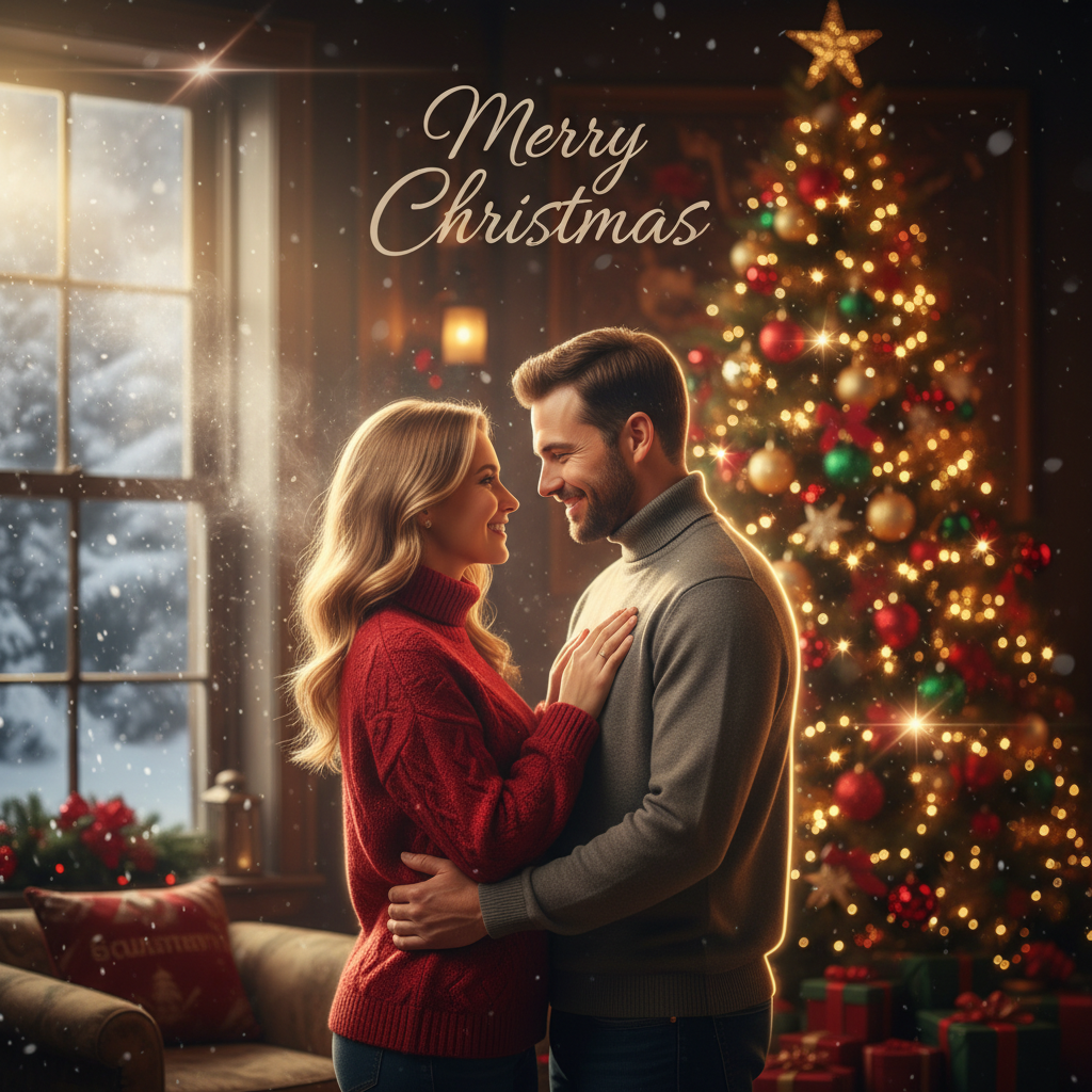 Christmas Living Room Couple