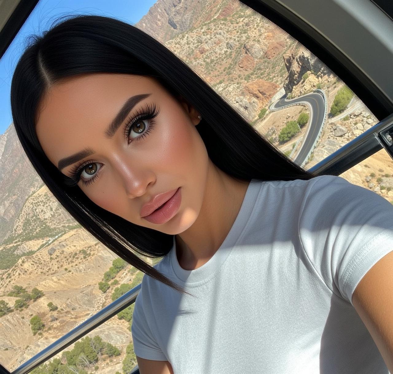 Makeup And Earrings In Selfie Portrait reference photo