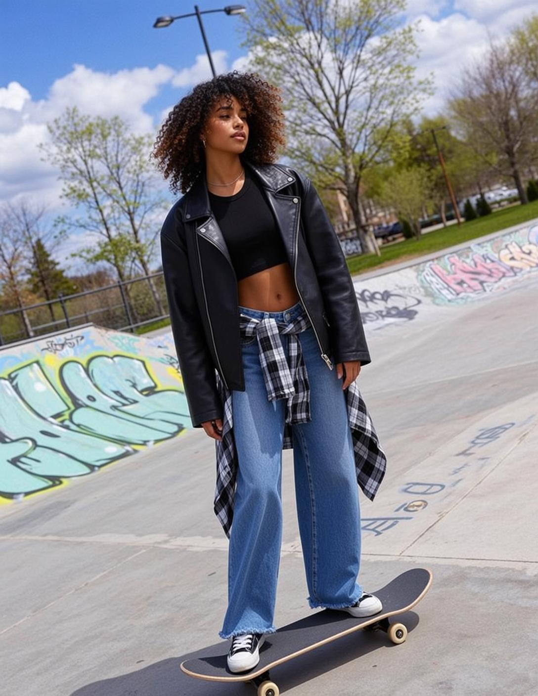 Skater Girl Urban Skatepark Natural Light