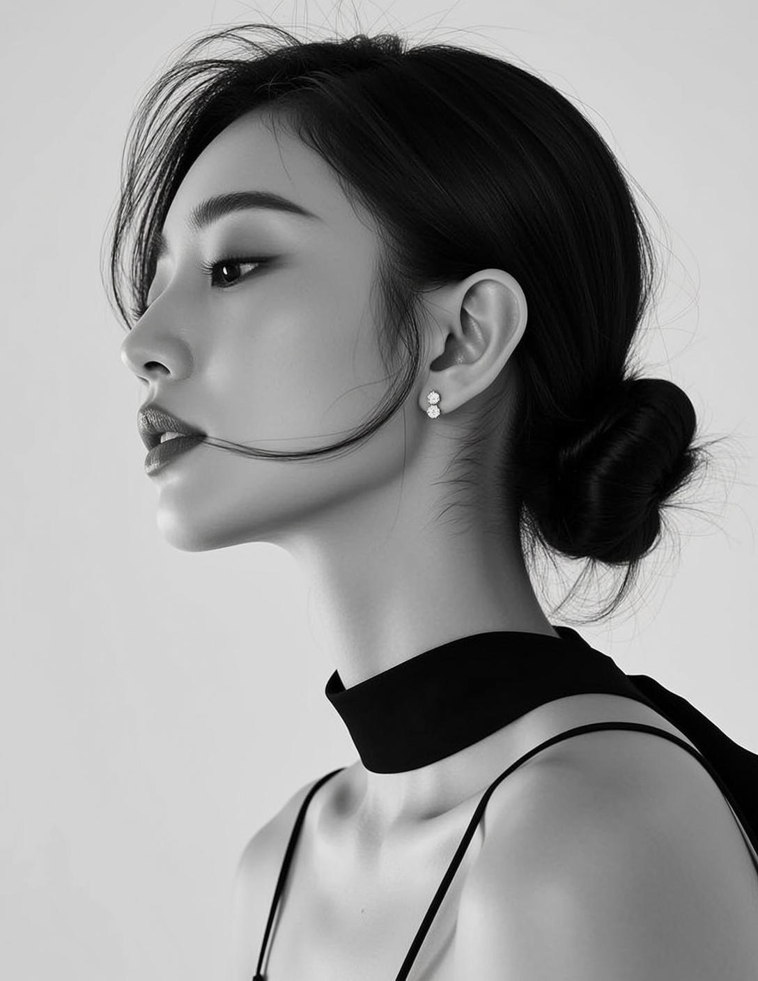Black Choker Profile Portrait