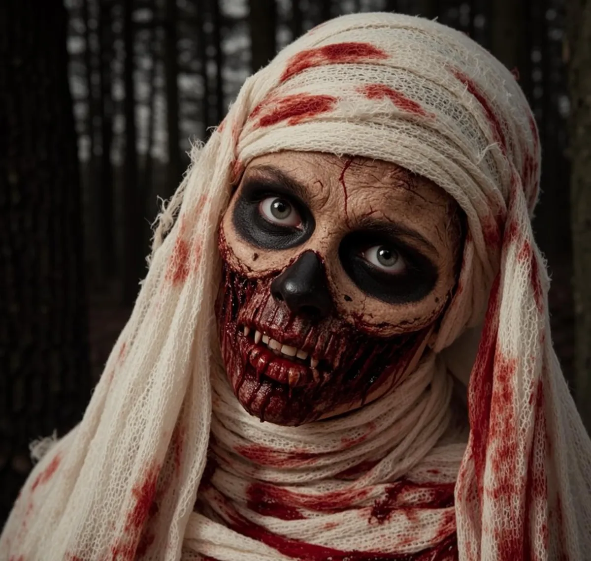 Halloween Makeup Zombie Pale Decaying Skin Visible