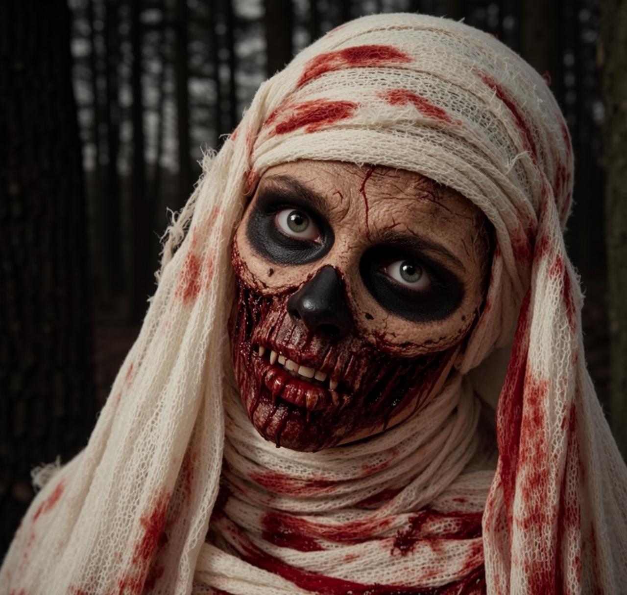 Halloween Makeup Zombie Pale Decaying Skin Visible