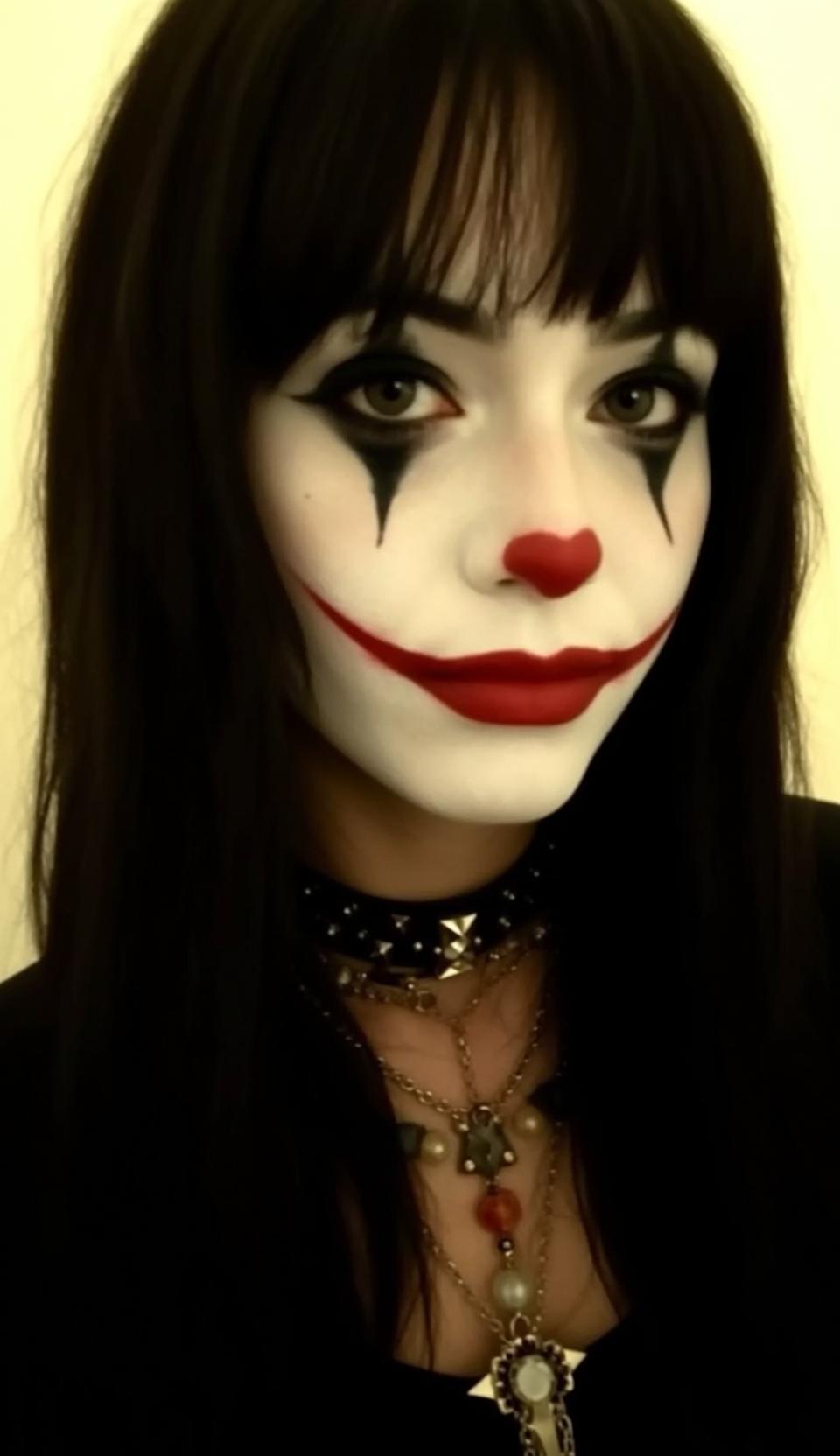 Halloween Makeup Young Long Dark Straight Bangs