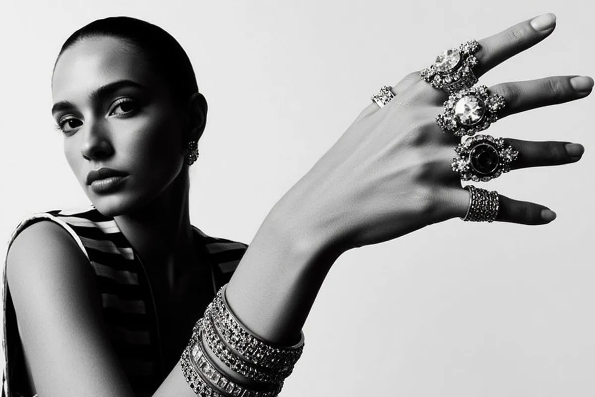 Makeup Earrings Bracelets And Rings In Fashion Portrait
