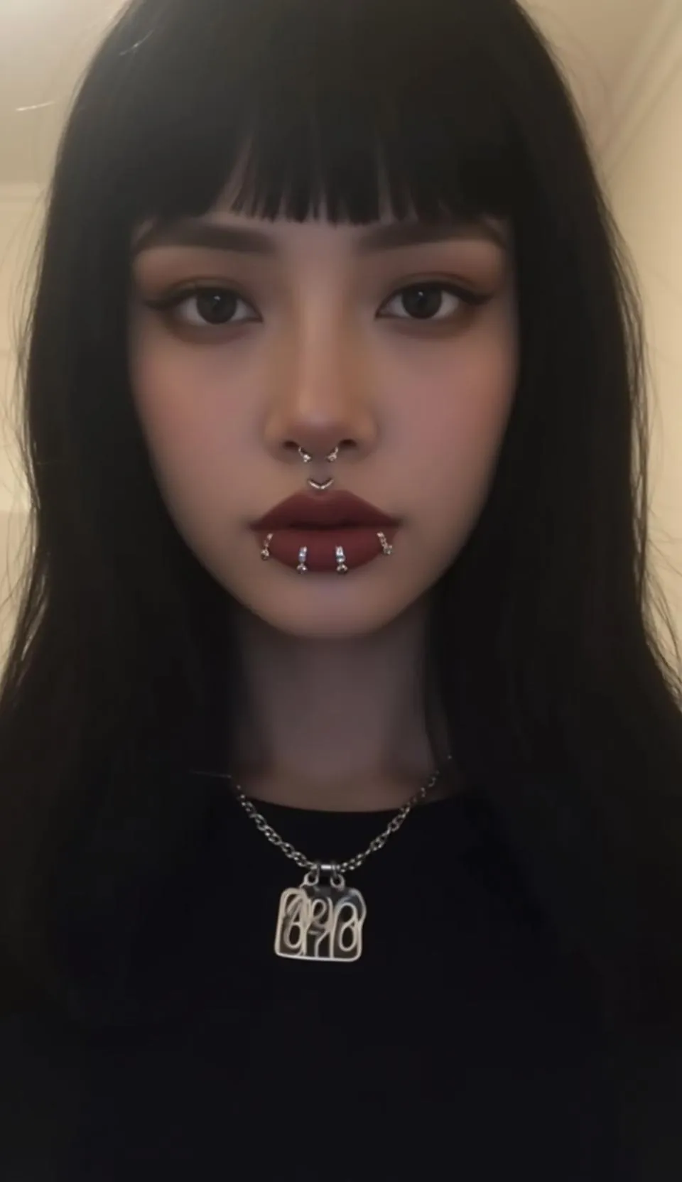 Piercings And Necklace In A Portrait