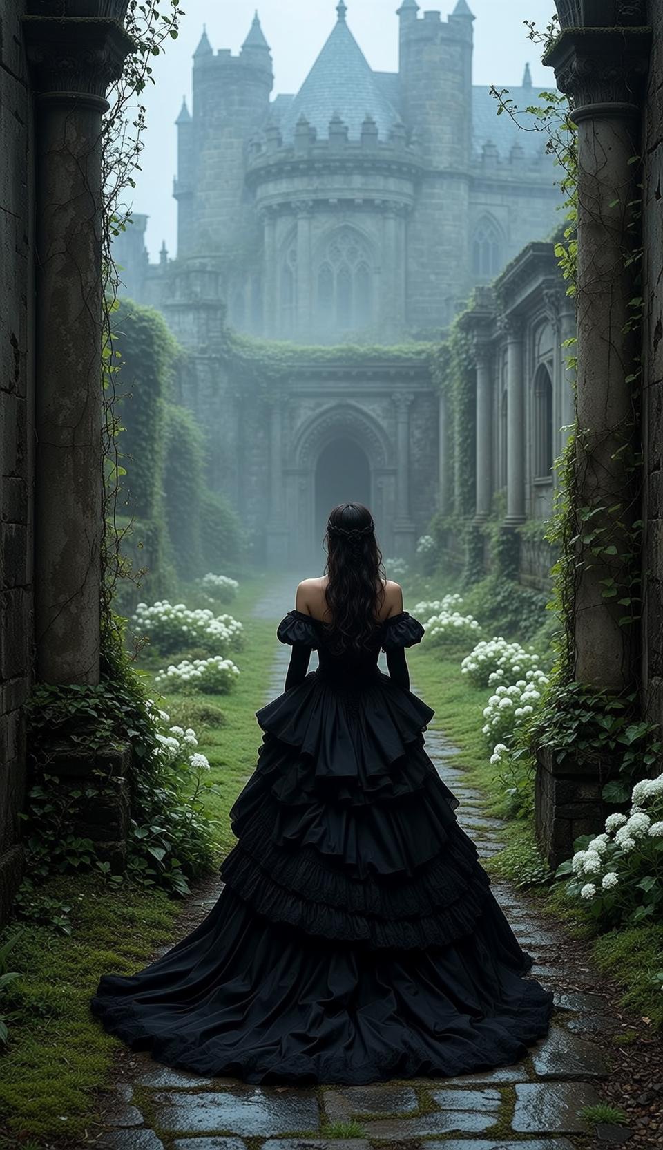 Gothic Castle Courtyard Walk
