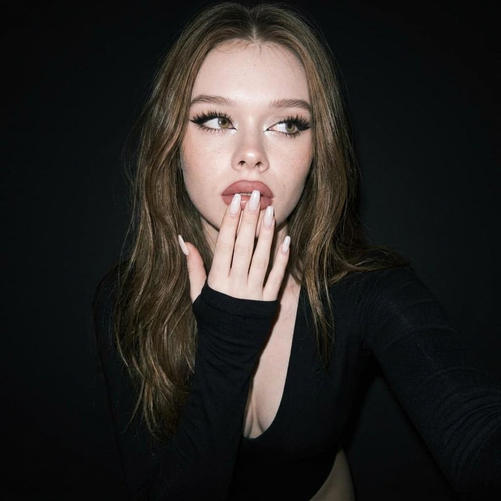 Face Portrait Hand Covering Lips Soft Focus