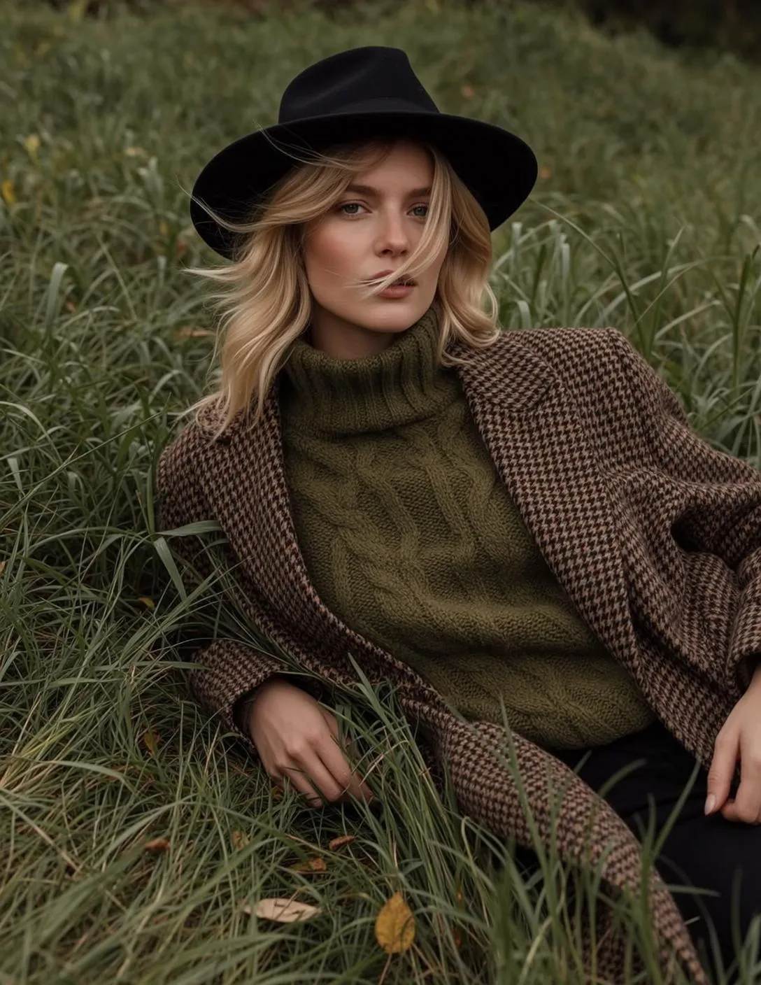 Explore Lying Her Side Tall Green Grass