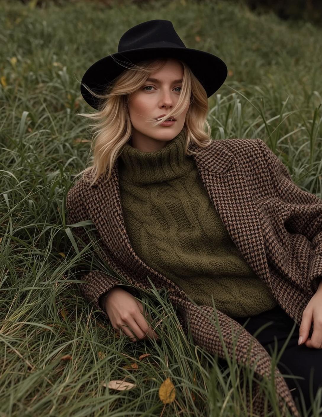 Explore Lying Her Side Tall Green Grass