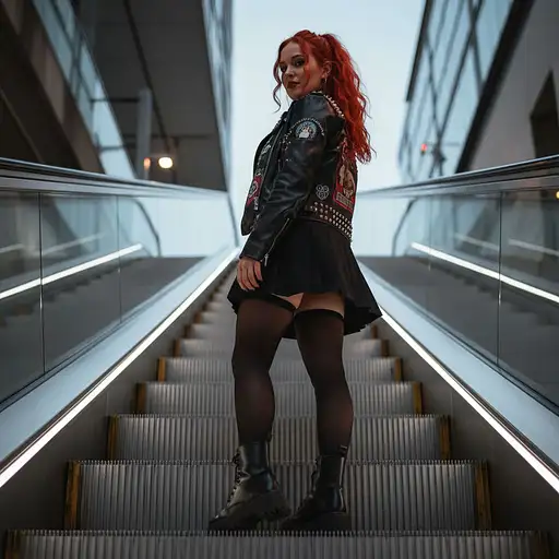 Worms Eye View From Behind Confident Ultra Lliberated Red Hair