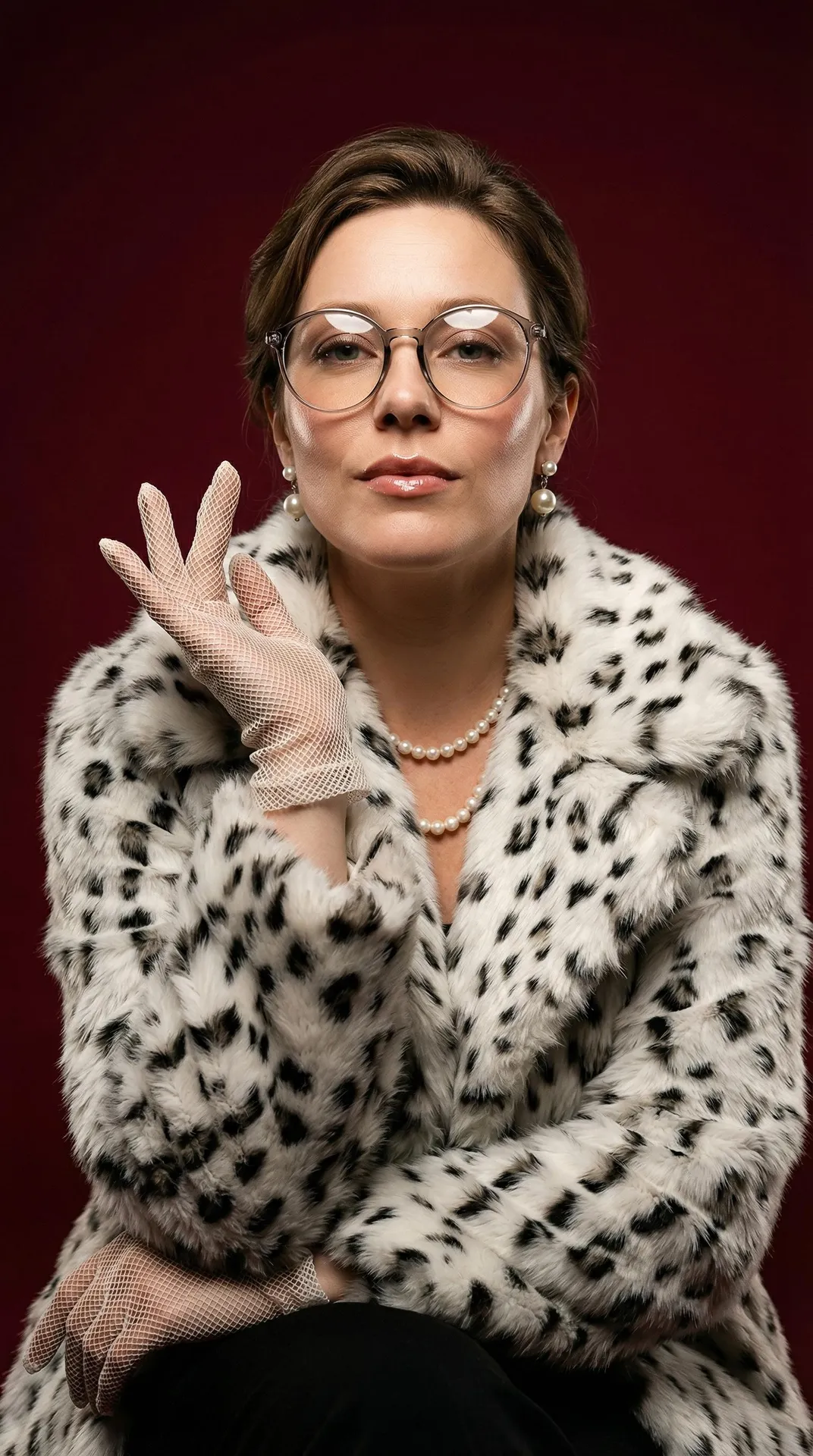 Glasses And Makeup In Studio Portrait