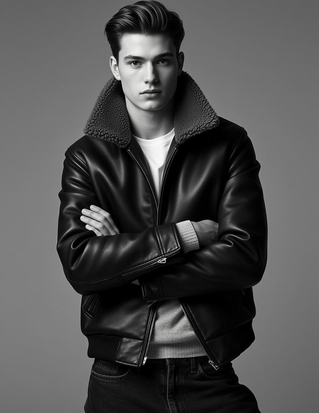 Leather Bomber Street Portrait