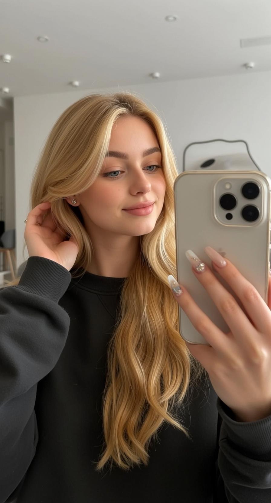 Grey Sweater Mirror Selfie