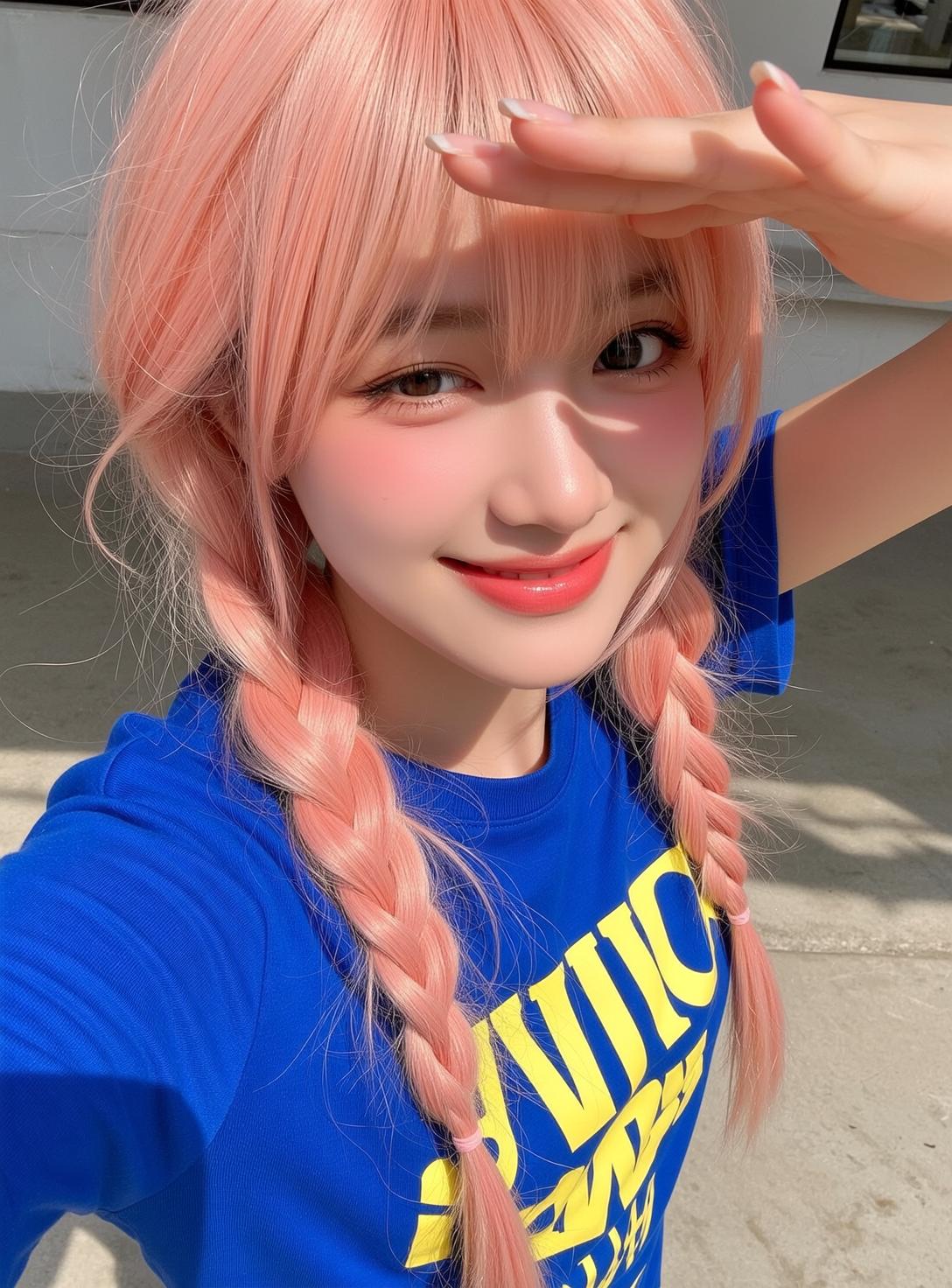 Blue Graphic Tee Sunny Smile