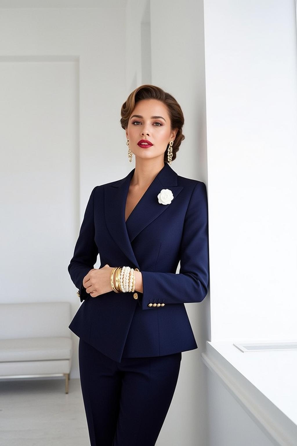 Luxury Brown Styled Updo Waves Fair Dark