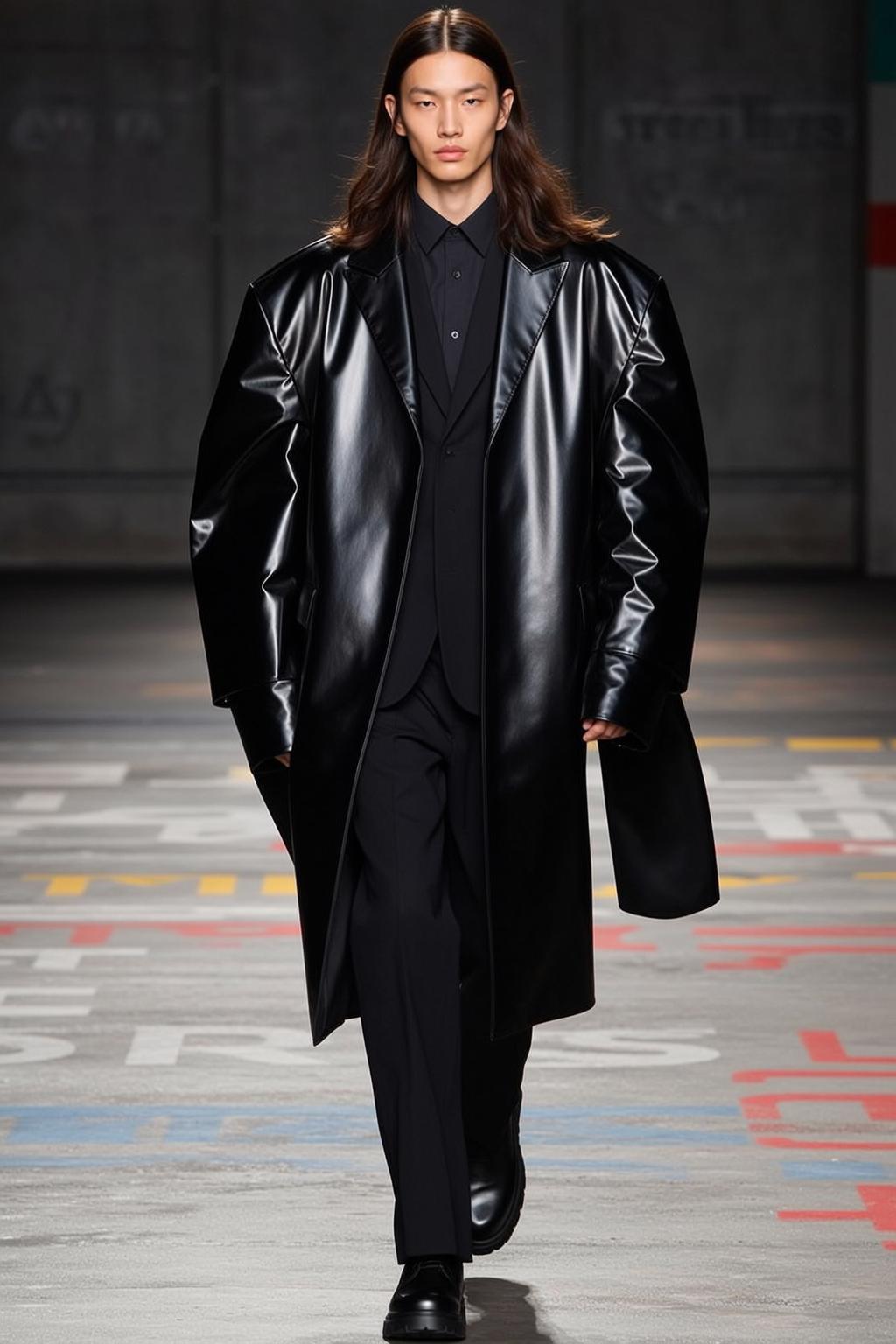 Fashion Week Young East Asian Long Dark